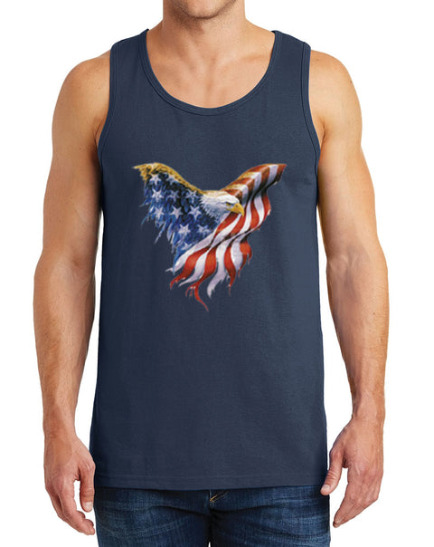 Men’s Eagle American Flag Heavy Cotton Tank Tops – XS ~ 3XL
