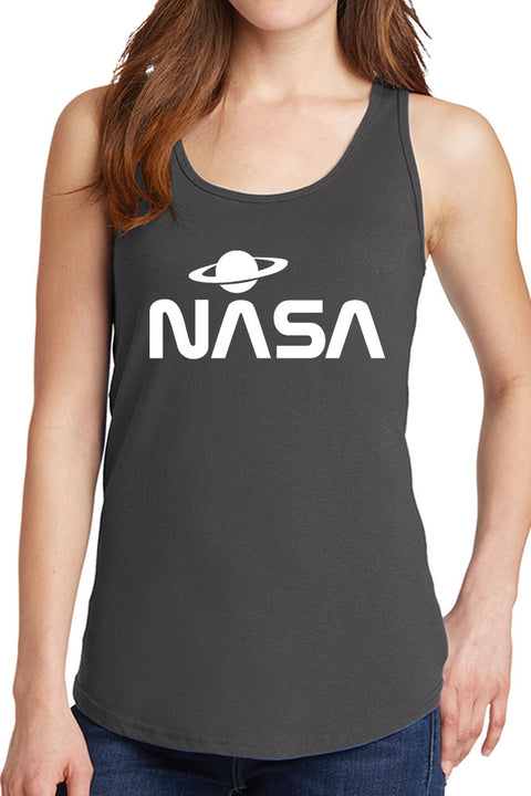 Women's NASA with Saturn Design Core Cotton Tank Tops -XS~4XL