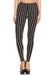 Women's 3X 5X B&W Vertical Thick Striped Pattern Print Leggings