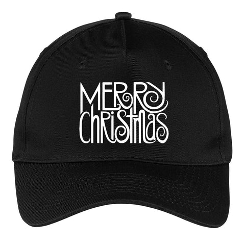 Merry Christmas Graphic Printed 5 Panel Twill Caps