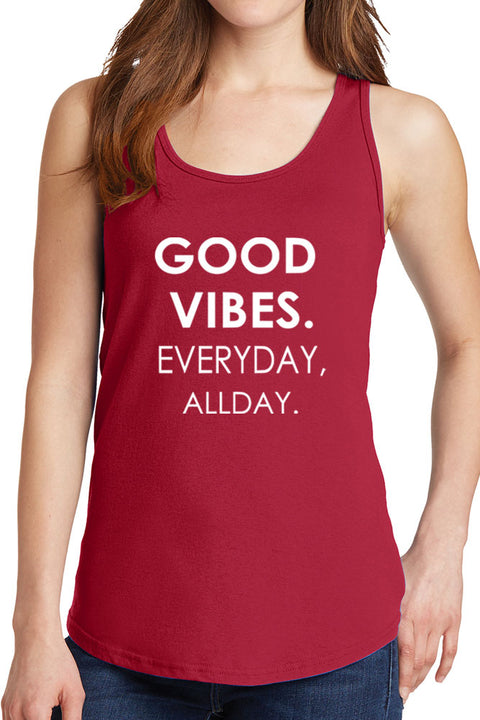 Women's Good Vibes Everyday All Day Core Cotton Tank Tops -XS~4XL