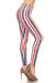 Women's Regular 4th of July Faded Star Stripe Pattern Printed Leggings