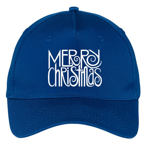 Merry Christmas Graphic Printed 5 Panel Twill Caps