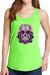 Women's Purple Floral Skull Core Cotton Tank Tops -XS~4XL