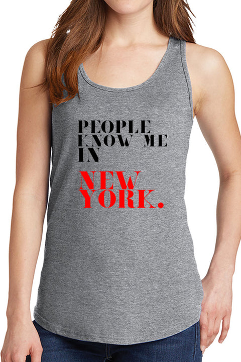 Women's People Know Me in New York Core Cotton Tank Tops -XS~4XL