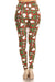 Women's Regular Snowman Candy Cane Plaid Pattern Printed Leggings