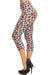 Women's Plus colorful Ladybugs Insect Printed Cropped Capri Leggings
