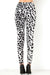 Women's Plus B&W Leopard Animal Skin Pattern Printed Leggings