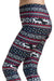 Women's Plus Blue Reindeer Fair Isle Design Printed Leggings