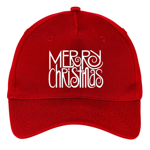 Merry Christmas Graphic Printed 5 Panel Twill Caps