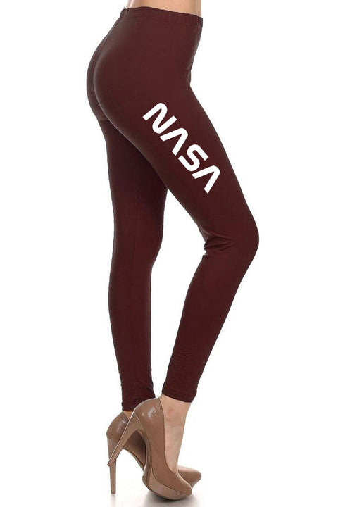 Women's NASA Letter Printed Leggings for Regular Plus 3X5X …