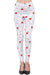 Women's Regular Love & Heart White Pattern Printed Leggings