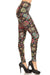 Women's Plus Colorful Sugar Skulls Flower Pattern Printed Leggings