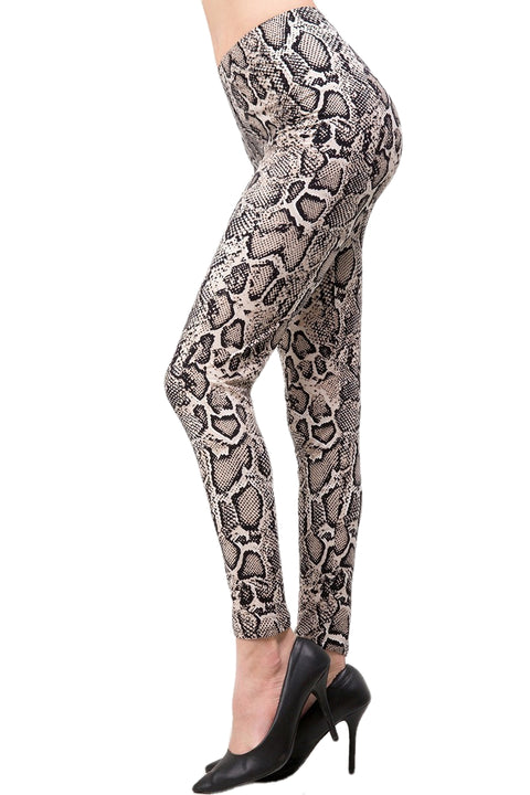 Women's XPlus Snake Skin Animal Pattern Printed Leggings