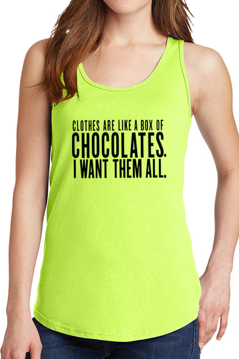 Women's Clothes are Like Chocolate Core Cotton Tank Tops -XS~4XL