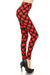 Women's Plus Valentine Red Heart With Lace Pattern Printed Leggings
