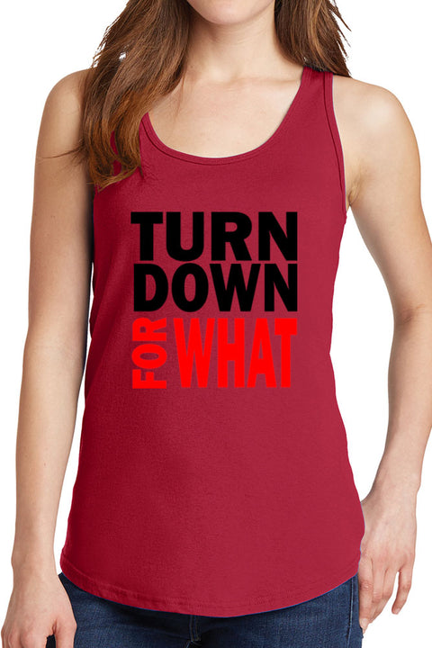 Women's Turn Down for What Core Cotton Tank Tops -XS~4XL