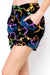 Women’s Regular Colorful Flame Heart Printed Pleated Pockets Harem Shorts