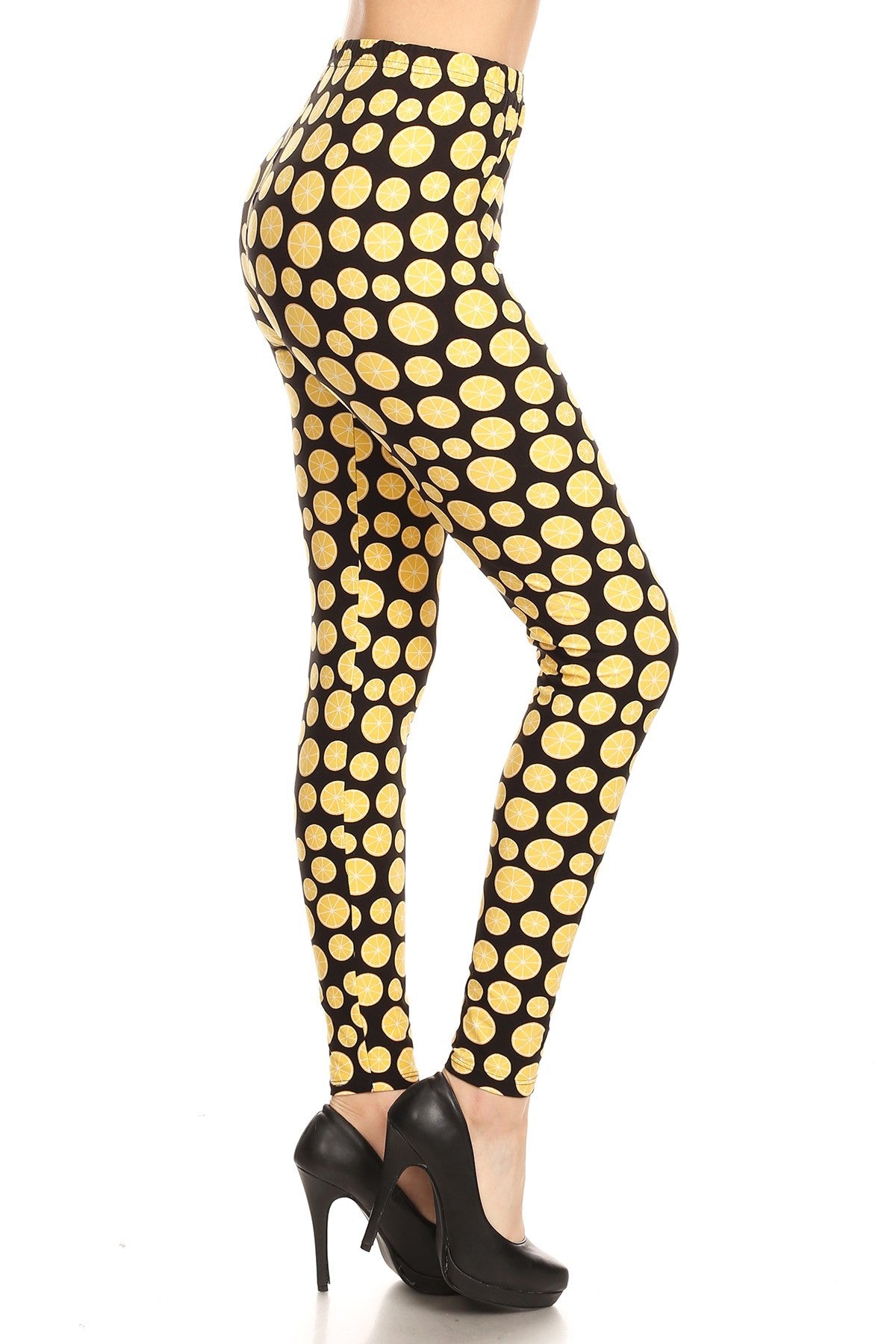 Women's 3 X 5X Lemon Fruit Pattern Printed Leggings– iZZYZX