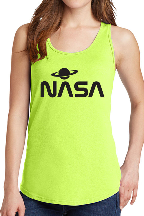 Women's NASA with Saturn Design Core Cotton Tank Tops -XS~4XL