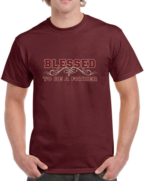 Blessed To Be A Father Heavy Cotton Classic Fit Round Neck Short Sleeve T-Shirts – S ~ 3XL