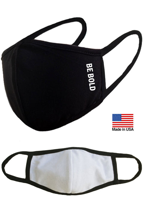 Be Bold Reusable Washable Cotton Face Masks - Made in USA