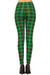 Women's 3X 5X Holiday Green Wine Plaid Pattern Print Leggings