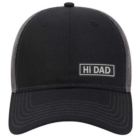 Hi Dad Leatherette Patch 6 Panel Low Profile Mesh Back Trucker Hat for Men