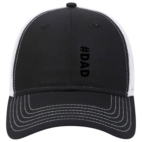 Hashtag Dad 6 Panel Low Profile Mesh Back Trucker Hat - For Men