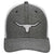Longhorn Leatherette Patch Cotton Blend Chambray 6 Panel Low Profile Mesh Back Trucker Hat - For Men and Women