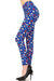 Women's 3X 5X Blue Red Star American Flag Pattern Print Leggings