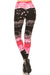 Women's Plus Butterfly Ombre Pattern Printed Leggings - Black Pink