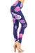 iZZYZX Women's Regular Purple Skull with Elastic Waist Pattern Printed Leggings