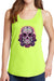 Women's Purple Floral Skull Core Cotton Tank Tops -XS~4XL
