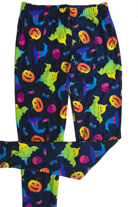 Women's Regular Colorful Ghost Pumpkin Pattern Printed Leggings