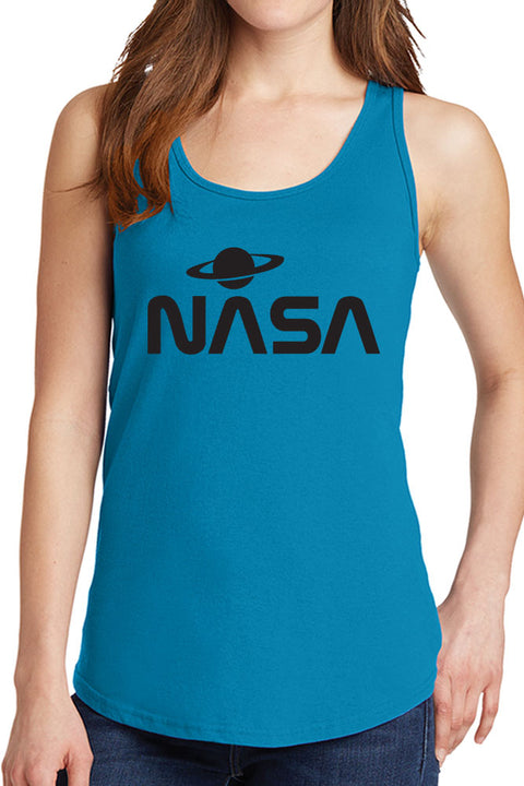 Women's NASA with Saturn Design Core Cotton Tank Tops -XS~4XL