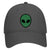 Green Alien Head Suede Like Feel Textured Printed Garment Washed Superior Cotton Twill Dad Hat - For Women and Men