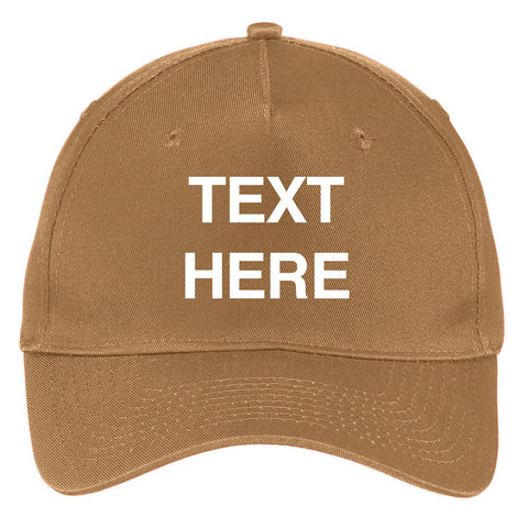 Create Your Own Text - 5 Panel Twill Adjustable Caps – Personal Custom Text