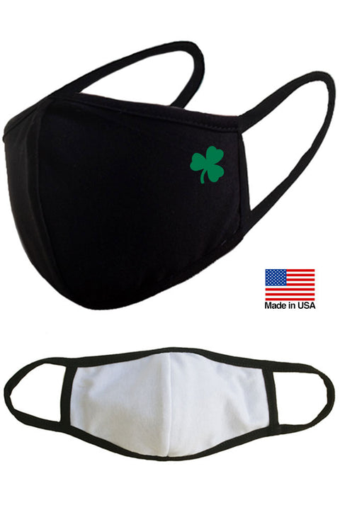 Clover Good Luck Symbol Reusable Washable Cotton Face Masks - Made in USA
