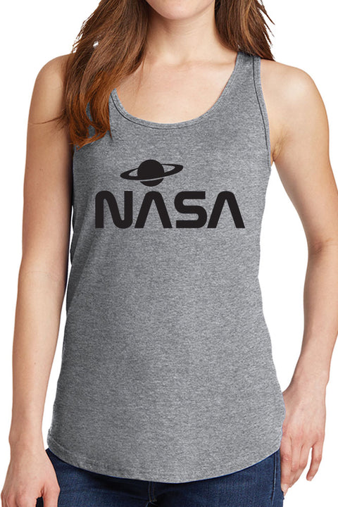 Women's NASA with Saturn Design Core Cotton Tank Tops -XS~4XL