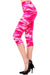Women's Regular Pink Camouflage Army Printed Cropped Capri Leggings