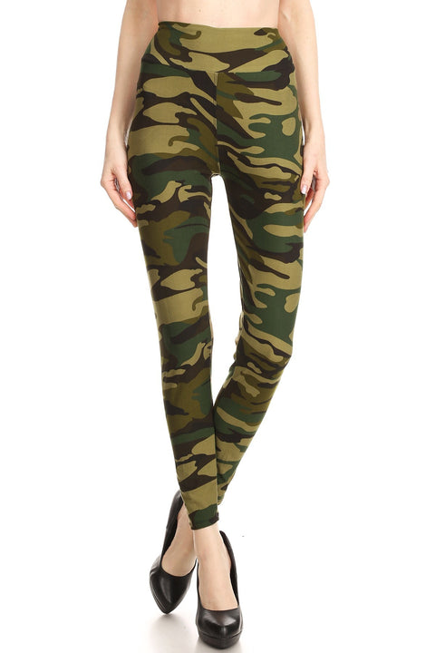 Women Regular High Waist Camouflage Military Printed Yoga Work Out Pants Legging