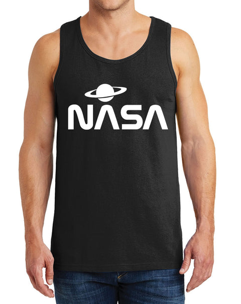 Men’s NASA with Saturn Design Heavy Cotton Tank Tops – XS ~ 3XL