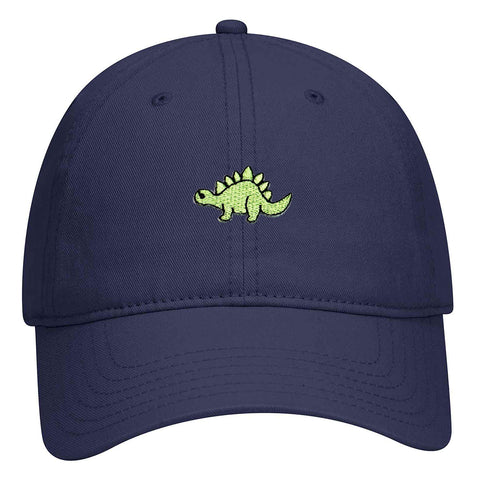 Green Dinosaur Embroidered Patch Pastel Tone Garment Washed Superior Cotton Twill Dad Hat - For Women and Men