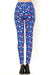 Women's 3X 5X Blue Red Star American Flag Pattern Print Leggings