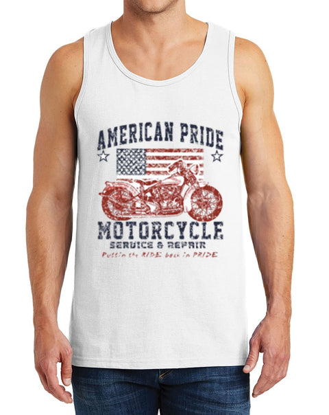 Men’s American Pride Motorcycle Design Heavy Cotton Tank Tops – XS ~ 3XL