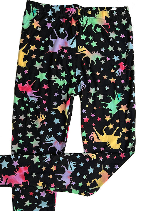 Women's Regular Colorful Unicorn Pattern Printed Leggings