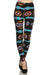 iZZYZX Women's Regular colorful Aztec Pattern Printed Leggings - Black Pink