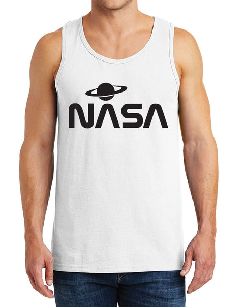 Men’s NASA with Saturn Design Heavy Cotton Tank Tops – XS ~ 3XL
