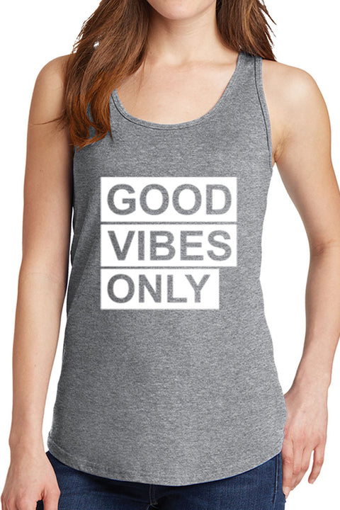 Women's Good Vibes Only Core Cotton Tank Tops -XS~4XL